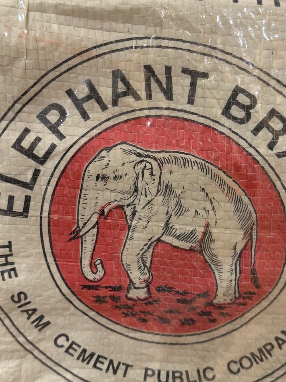 Recycled Upcycled Elephant Brand Cement Sack
Messenger Bag Crossbody Industrial - Picture 6 of 6
